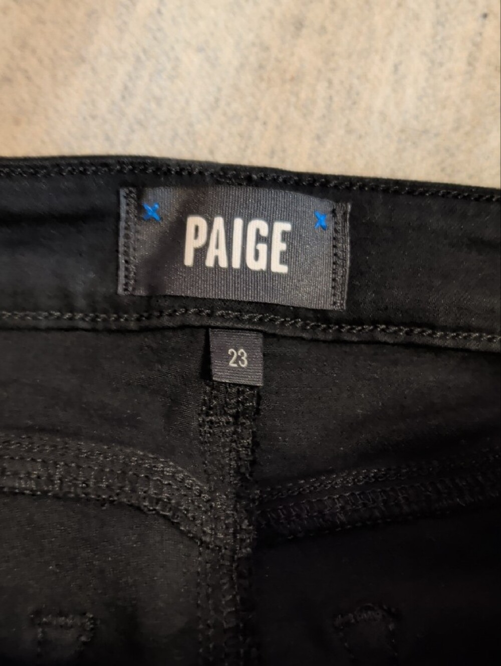 PAIGE Amber Black Ankle Jeans, Size 23 - Picture 3 of 8